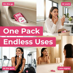 MOONIES wipes displayed on vanity suggesting quick refresh use