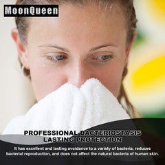 MOONQUEEN stitched label and hem detail highlighting durable finish and long-lasting use