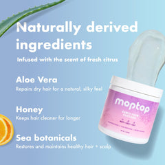 Applying MopTop custard to wet hair for even curl activation and hydration