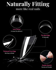 MORGLES almond tip close-up highlighting smooth curve for natural fit and elegance