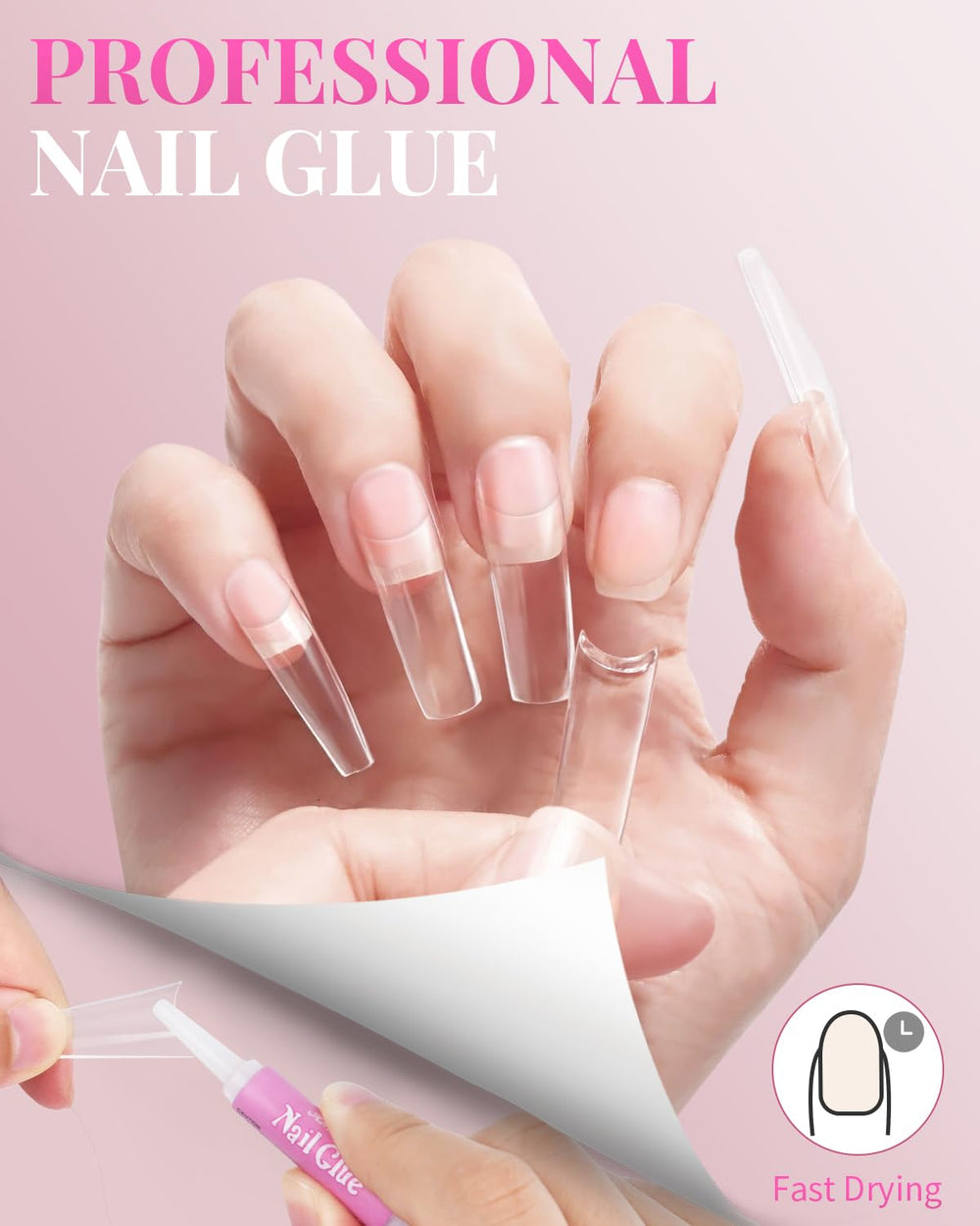 MORGLES tips being applied to a hand showing beginner-friendly application and salon result