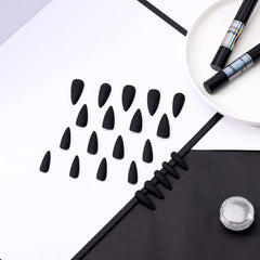 morily kit contents with file, wooden stick and adhesive tabs for easy application