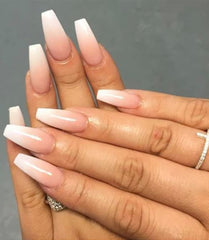 morily front packaging showing pink ombre nails and included tools for easy setup