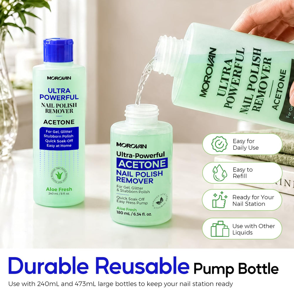 Morovan bottle on vanity demonstrating cleaner manicure setup