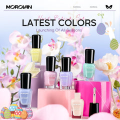 Morovan bottle close-up with brush demonstrating smooth application benefit