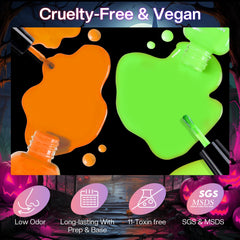 Morovan glow-in-dark demo displaying luminous nails in low light