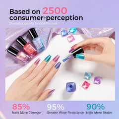 Morovan hand displaying gradient ombre manicure for summer styling inspiration