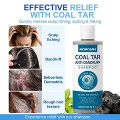 Morovan label close-up highlighting 2% coal tar active ingredient benefit