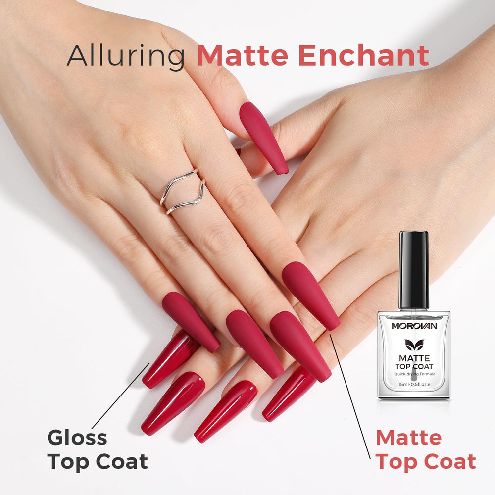 Morovan application on nails in use showing quick dry and smooth coverage