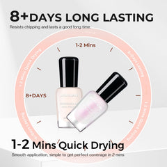 Morovan milky sheer toe manicure showing soft translucent finish for subtle, natural toes