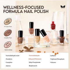 Morovan nails on model wearing autumn outfit showcasing wearable style benefit