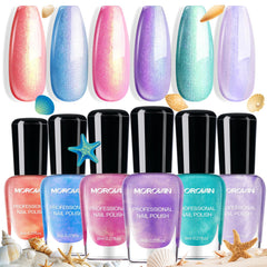 Morovan front packaging showing six pearl pastel shades and gift-ready look