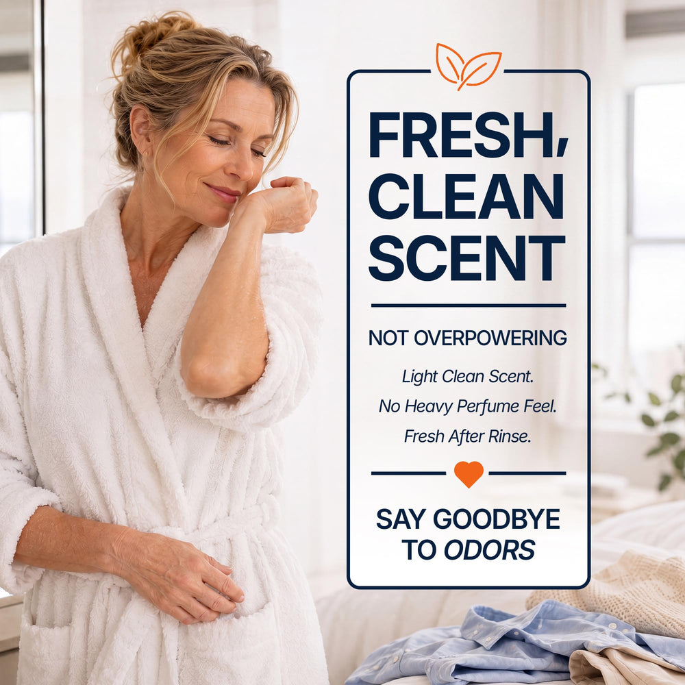 Bathroom scene with Morovan soap on tray suggesting tidy routine and refreshed confidence