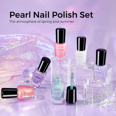 Morovan six shades lined up displaying pastel blue purple pink and champagne for versatile looks