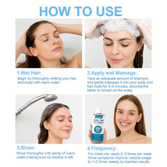 Morovan shampoo being massaged into scalp showing targeted treatment benefit
