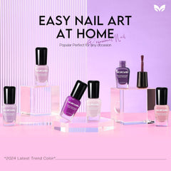 Morovan single bottle close-up highlighting lilac shade and smooth consistency