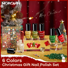 Morovan stickers sheet with snowflakes and trees, easy festive nail art application