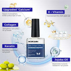 Morovan on fingernail three coats showing soft French look benefit