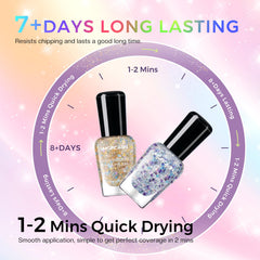 Morovan toenail pedicure lifestyle image showing long-lasting sparkle on toes