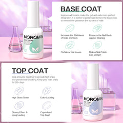 Morovan top coat shine swatch demonstrating glossy, chip-resistant finish on nail tip
