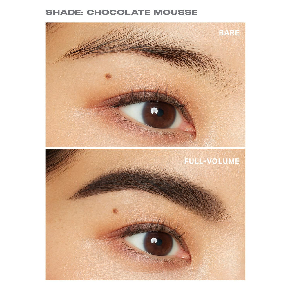Morphe model applying mousse for lifted, natural-looking brows