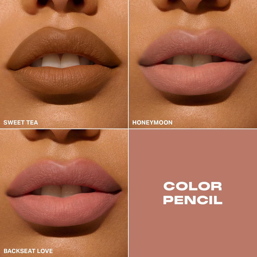 MORPHE lip swatch of Sweet Tea on arm showing buildable color and blendable finish benefit