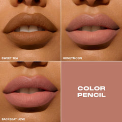 MORPHE lip swatch of Sweet Tea on arm showing buildable color and blendable finish benefit