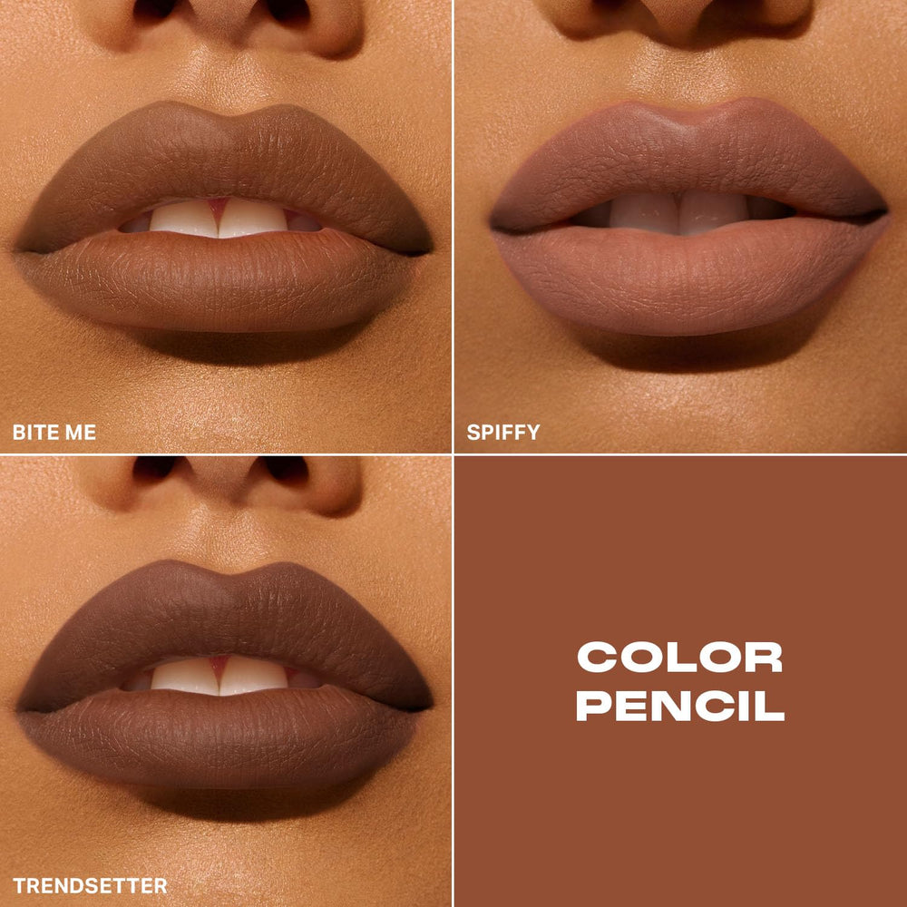 MORPHE pencil applied on lips demonstrating clean edge and long-lasting definition