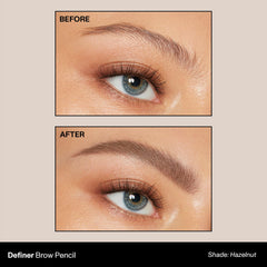MORPHE slanted-tip closeup demonstrating sharp edge for clean brow shaping