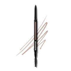 MORPHE front packaging of micro dual eyebrow pencil shows compact dual-ended design benefit portability