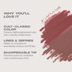 MORPHE close-up of fully filled lips highlighting defined mauve finish