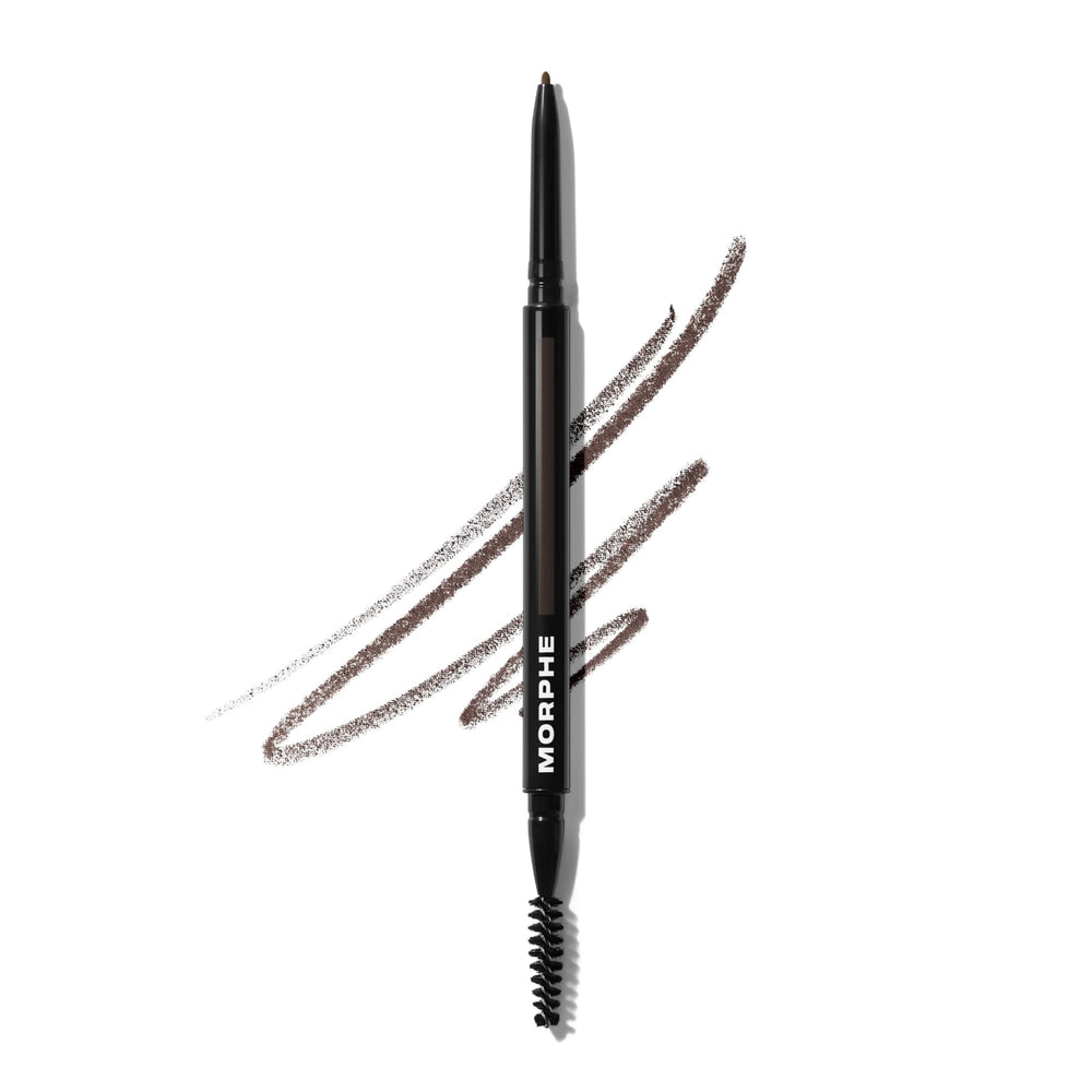 MORPHE front view of dual-ended brow pencil showing both ends and branding, precise control