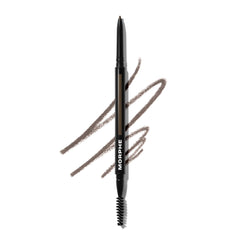 MORPHE dual-ended brow pencil front view showing Java shade and packaging benefit: easy grab