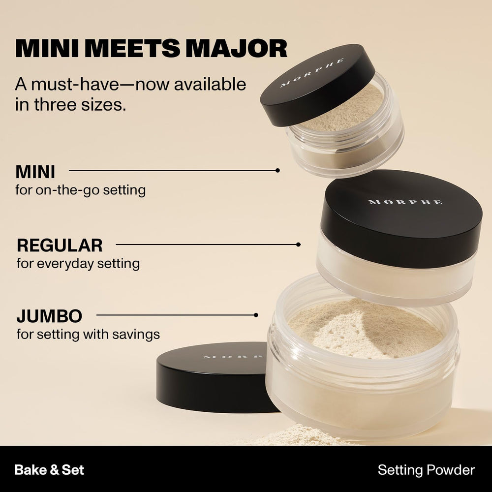 MORPHE powder inside makeup bag lifestyle shot highlighting travel convenience
