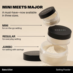 MORPHE powder inside makeup bag lifestyle shot highlighting travel convenience