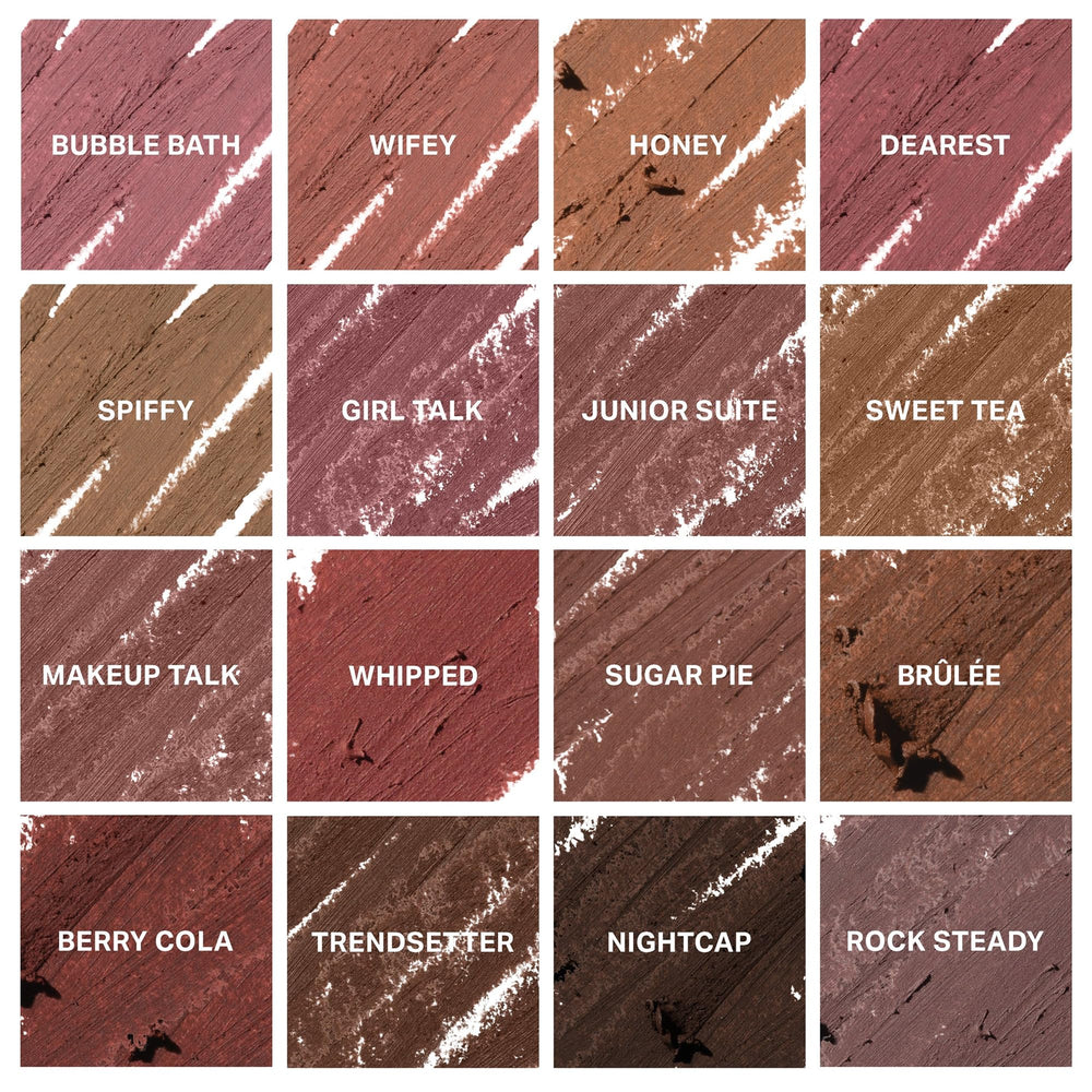 MORPHE swatch of Sugar Pie on forearm displaying dusty-rose pigment payoff