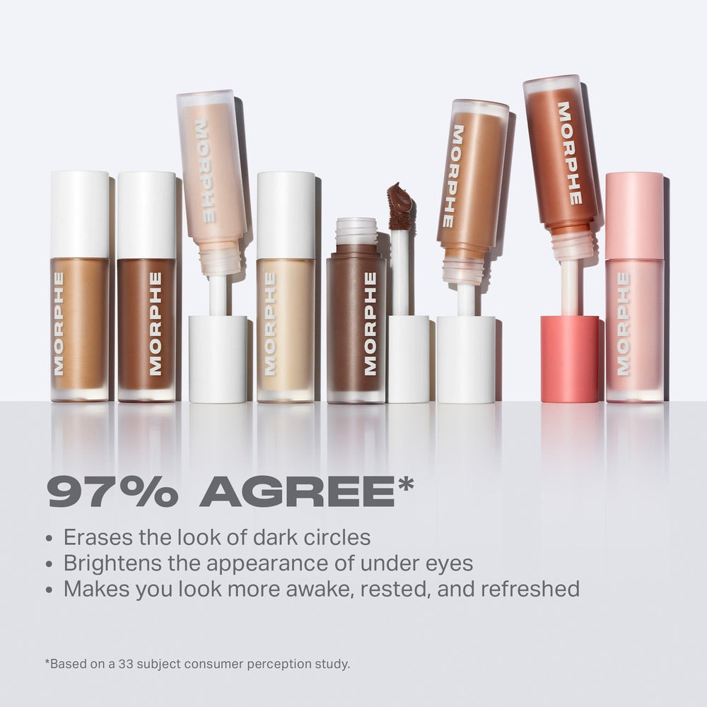 Morphe texture swipe on skin showing creamy serum consistency and blendability benefit