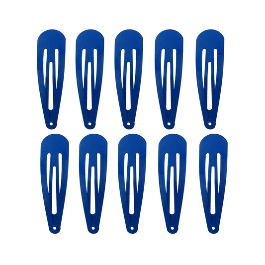Motanar front packaging showing fifty blue snap hair clips, bulk convenience