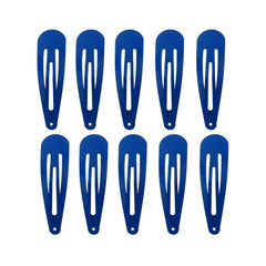 Motanar front packaging showing fifty blue snap hair clips, bulk convenience