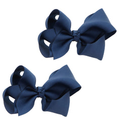 Motique Accessories front view of navy bow pair showing neat finish and style