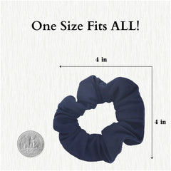 Motique Accessories scrunchie on hand for size comparison and easy-carry benefit