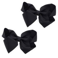 Motique Accessories front view of black grosgrain bow showing neat shape and polished look