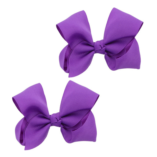 motique front view purple grosgrain bow clip adds polished color