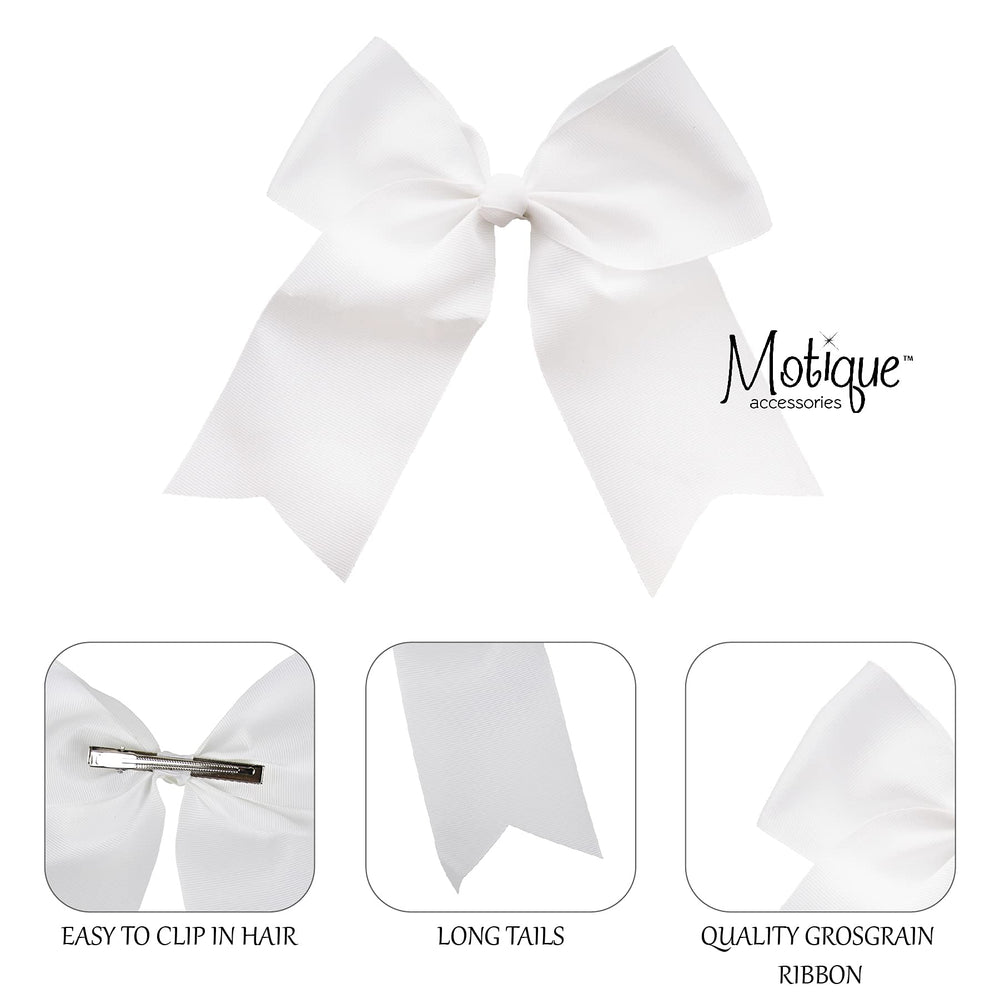 Motique Accessories close-up of grosgrain tails showing texture and length