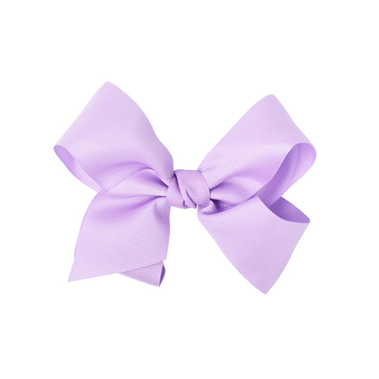 Motique Accessories front view of lavender grosgrain bow, bright outfit boost