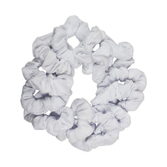 Motique Accessories white scrunchies full pack showing neat stacked arrangement and easy storage