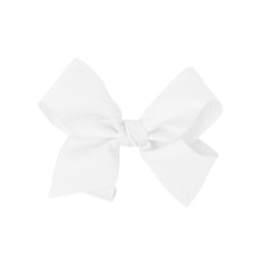 Motique Accessories white grosgrain bow front view showing elegant accent