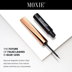 MoxieLash applicator tip closeup demonstrating smooth, pigmented glide