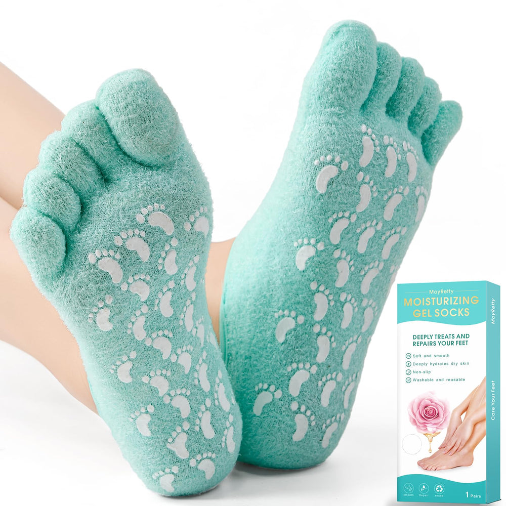 MoyRetty front packaging showing lavender green socks and benefits