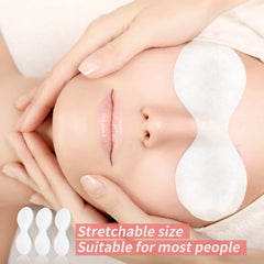 MoyRetty disposable eye sheet in use during at-home spa treatment